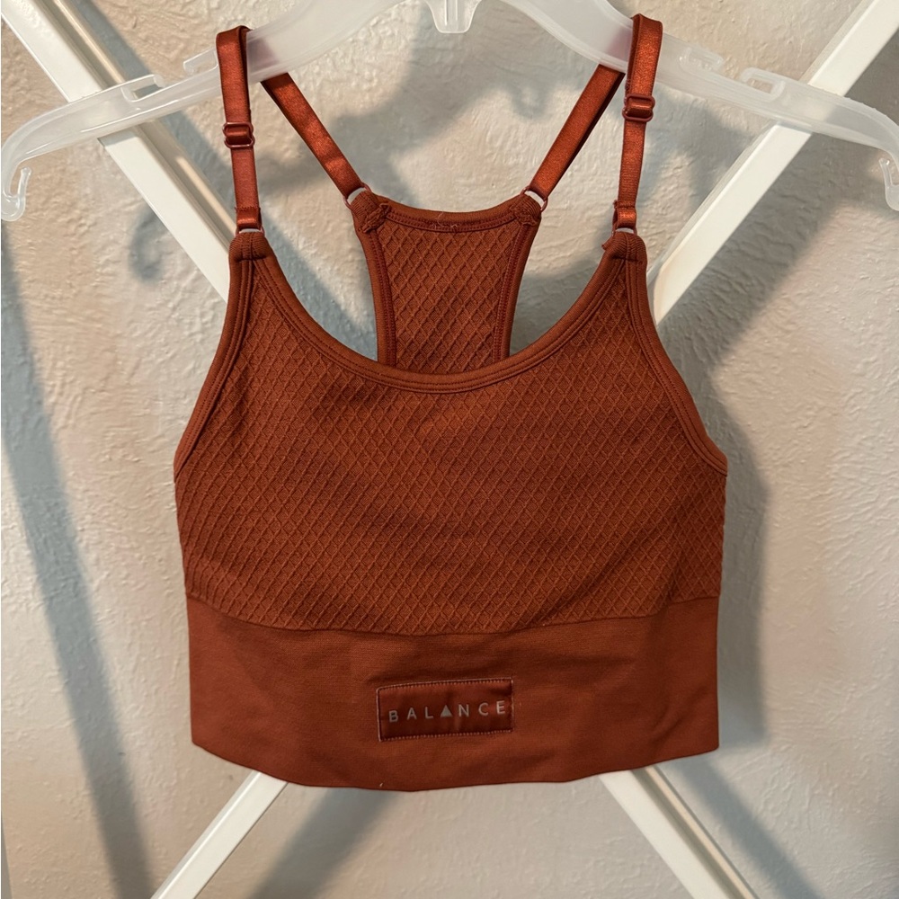 Balance Athletica Rust Textured Sports Bra